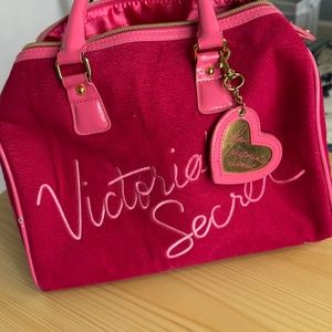Victoria's Secret Red Medium Velvet-like dome bag